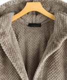 Pure Color Hooded Double-sided Velvet Sweatshirt Coat