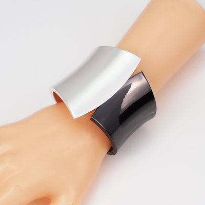 Metal Glossy Punk Super Wide Bangle