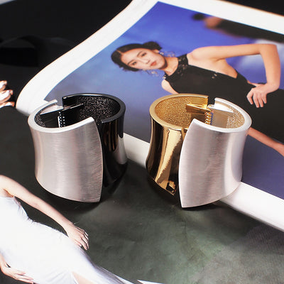 Metal Glossy Punk Super Wide Bangle