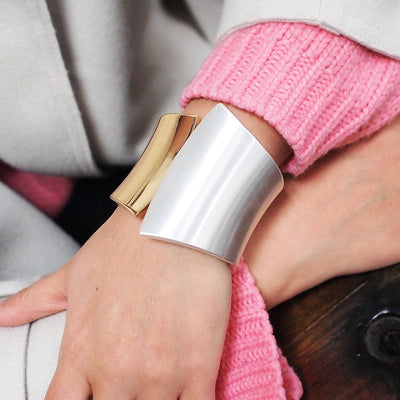 Metal Glossy Punk Super Wide Bangle
