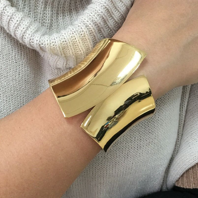 Metal Glossy Punk Super Wide Bangle