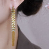 Wheat Long Fringe Earrings