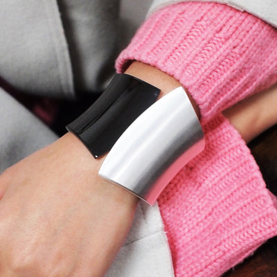 Metal Glossy Punk Super Wide Bangle