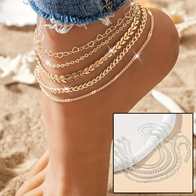 5Pcs  Airplane Chain Ankle