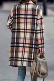 Plaid Long Coat With Pockets